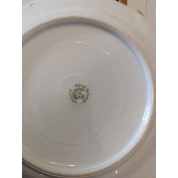 Set Of 5 Hand Painted Nippon Porcelain Plates With Gold Trim & Floral Design - Picture 5 of 6